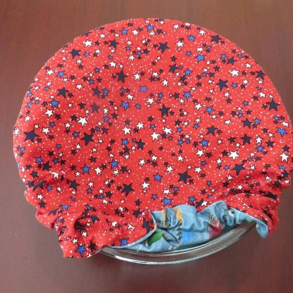 Cotton Bowl Cover Fishing Lure Reversible Patriotic Stars Mixer Bowl Cover - Picture 5 of 7